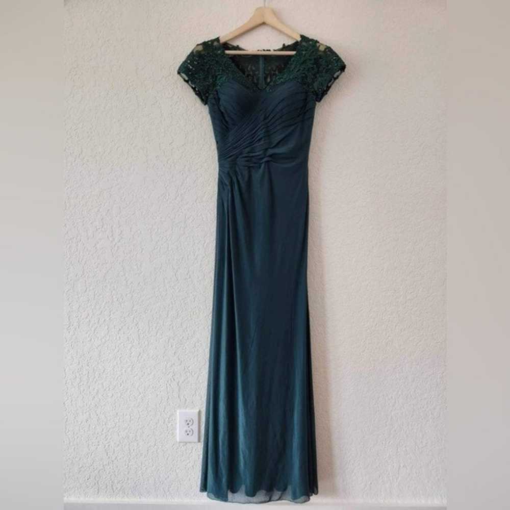 La Femme Emerald Green Embellished Laced Shoulder… - image 1