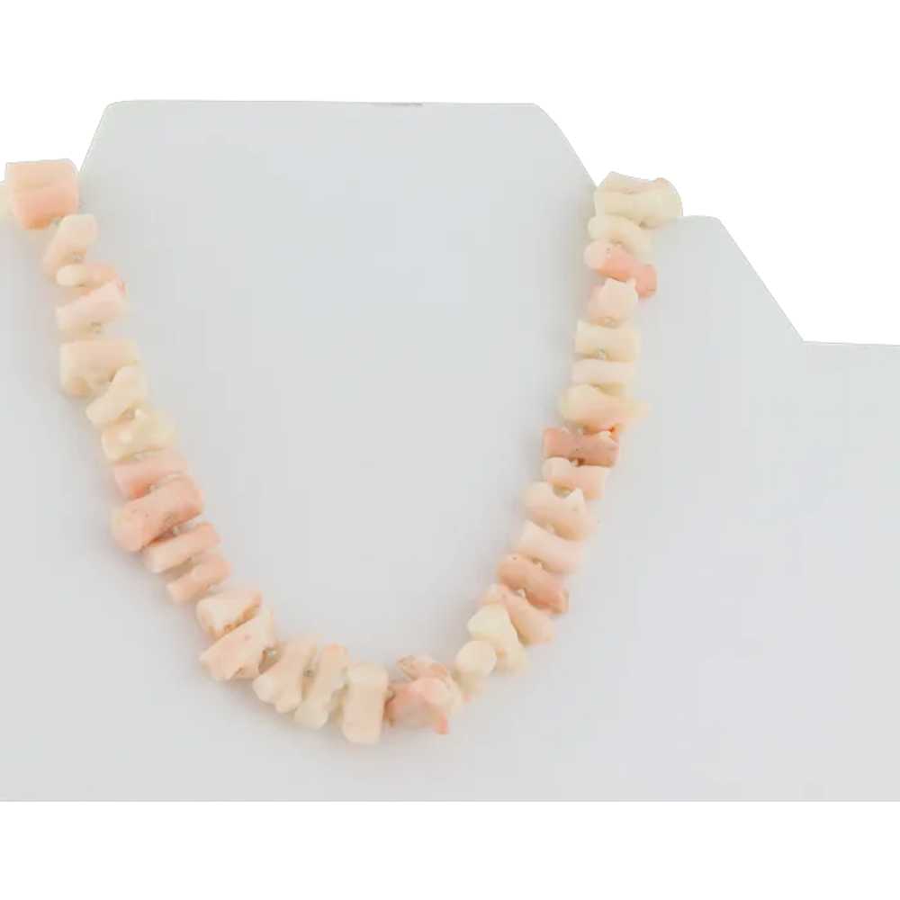 Angel Skin Coral Bead Necklace Long 32" inch - image 1