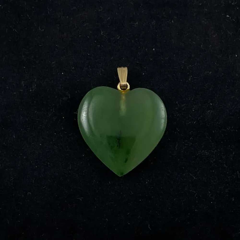 Green Jade Heart Pendants 1970's NOS - image 5