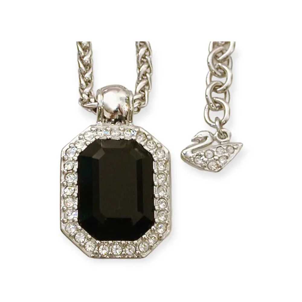 Swarovski Pendant Necklace Emerald Cut Black Crys… - image 3