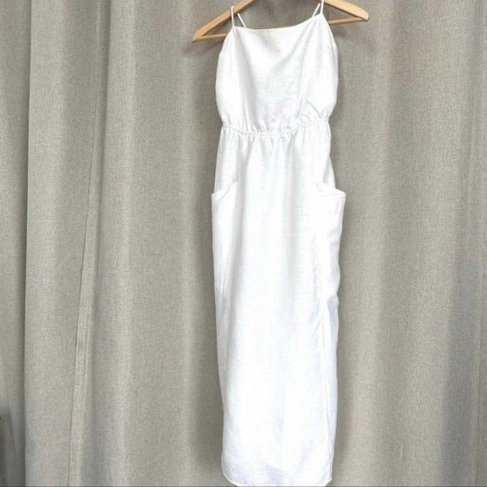 Reformation White Tencel Linen Midi Dress Size 2 - image 2