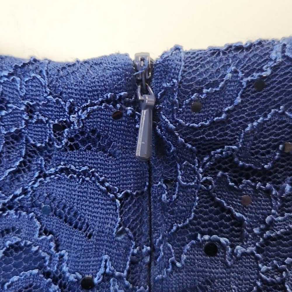 Alex Evenings Blue Lace and Sequins Dress Size 12 - image 6