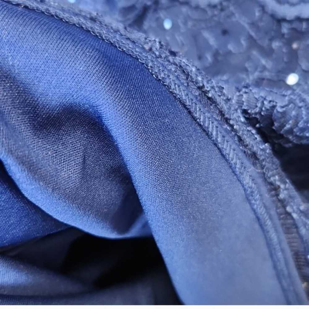 Alex Evenings Blue Lace and Sequins Dress Size 12 - image 9
