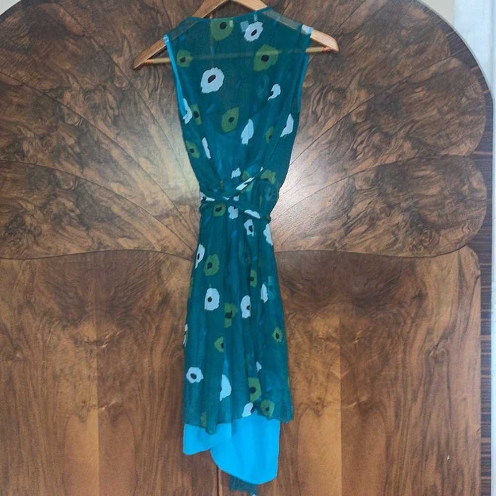 AMOUR VERT Printed Chiffon Wrap Dress Small S - image 5