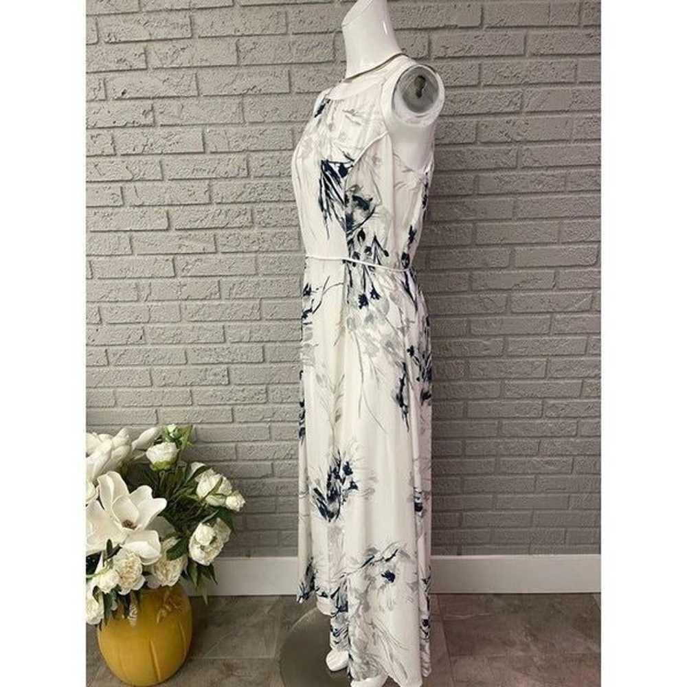 Donna Karan White Halter Floral Maxi Dress Size 8 - image 4