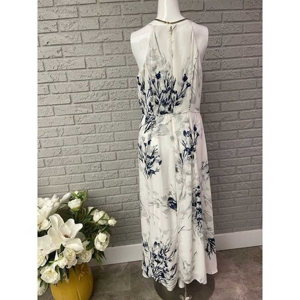 Donna Karan White Halter Floral Maxi Dress Size 8 - image 5