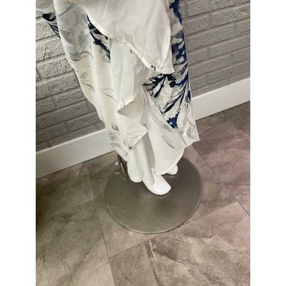 Donna Karan White Halter Floral Maxi Dress Size 8 - image 7
