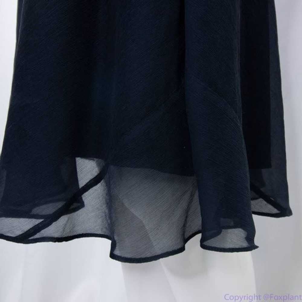 Jcrew 100% silk asymmetric hem V neck navy blue d… - image 5
