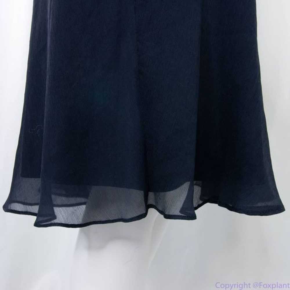 Jcrew 100% silk asymmetric hem V neck navy blue d… - image 6