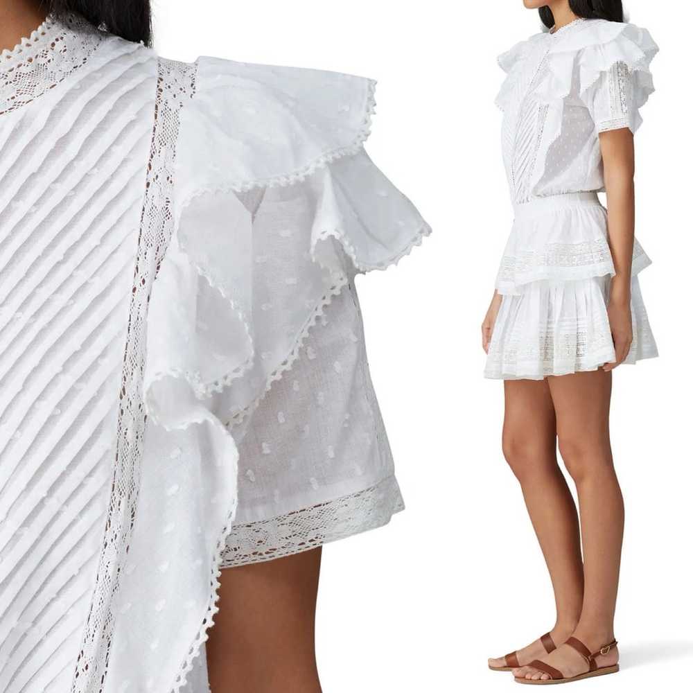 Maia Bergman Mery Dress XL white ruffle mini femi… - image 12