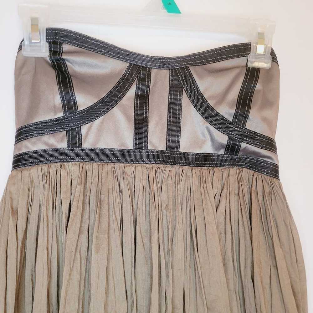 Sass and Bide taupe strapless corset top pleated … - image 4