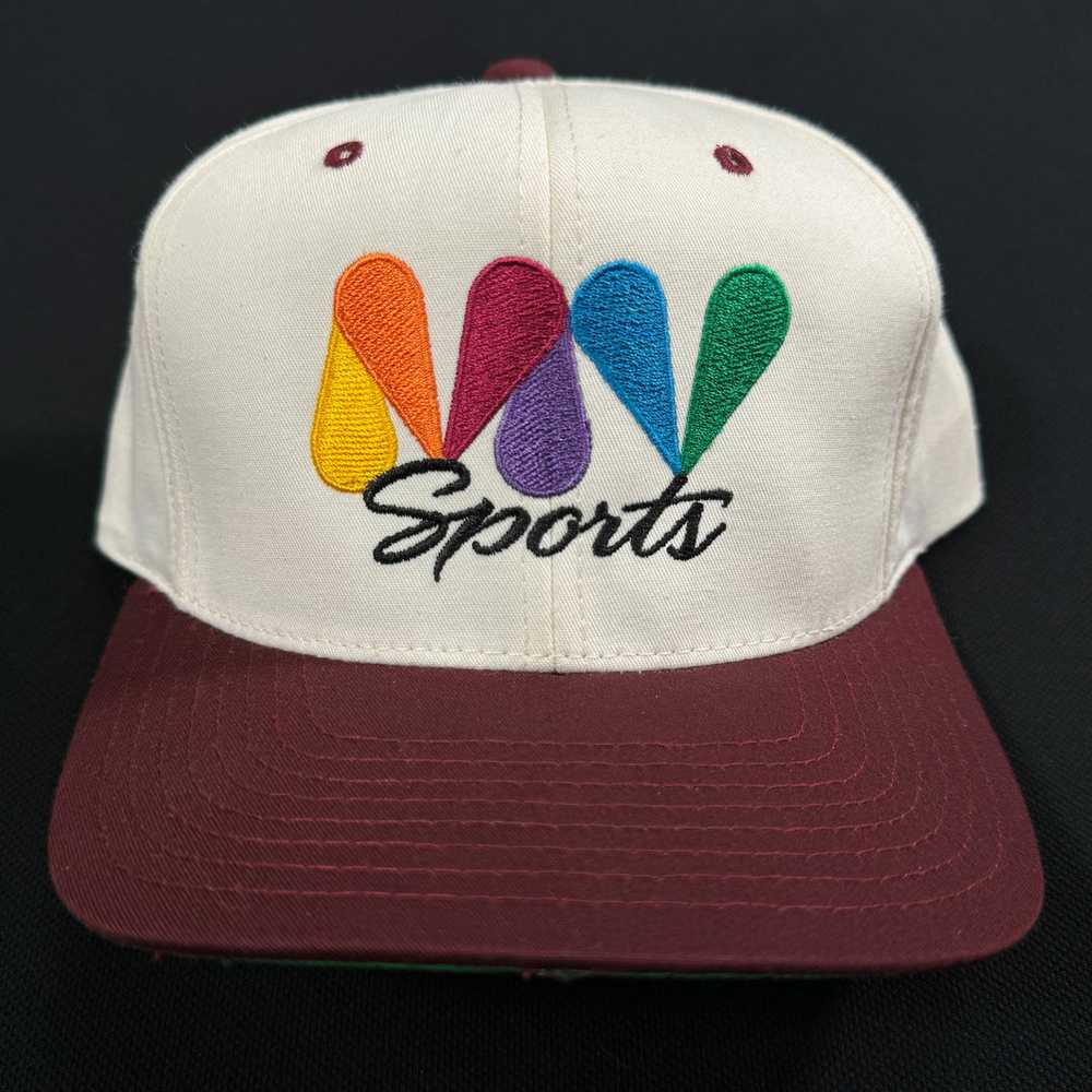 MV Sports White Maroon Snapback Hat - image 1