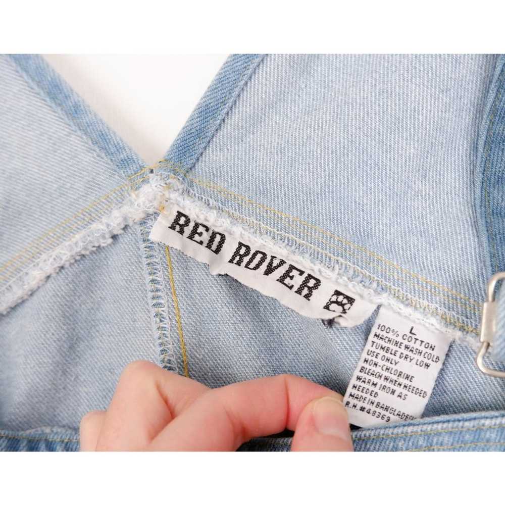 Red Rover 90s cotton denim patchwork overalls (L)… - image 4
