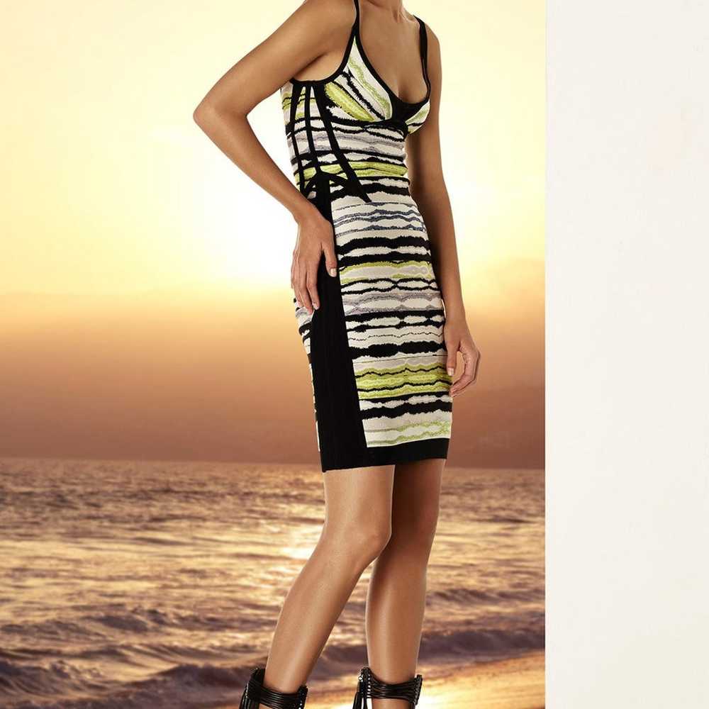 Herve Leger Rachael Striped Ripple Bandage Dress S - image 1