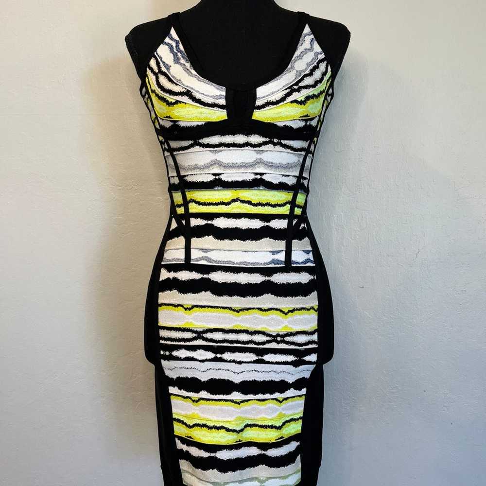 Herve Leger Rachael Striped Ripple Bandage Dress S - image 3