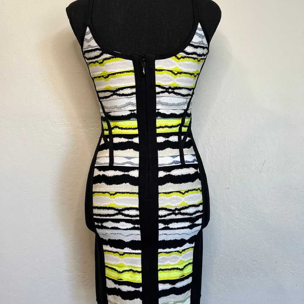 Herve Leger Rachael Striped Ripple Bandage Dress S - image 4