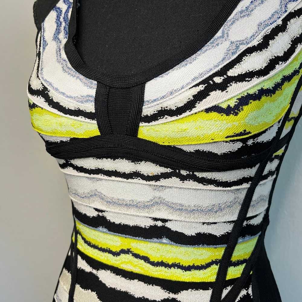 Herve Leger Rachael Striped Ripple Bandage Dress S - image 5