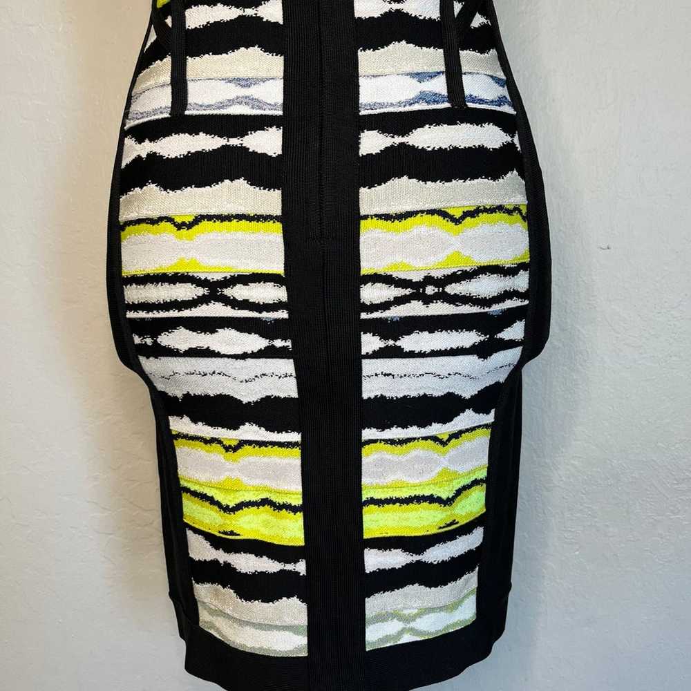 Herve Leger Rachael Striped Ripple Bandage Dress S - image 9