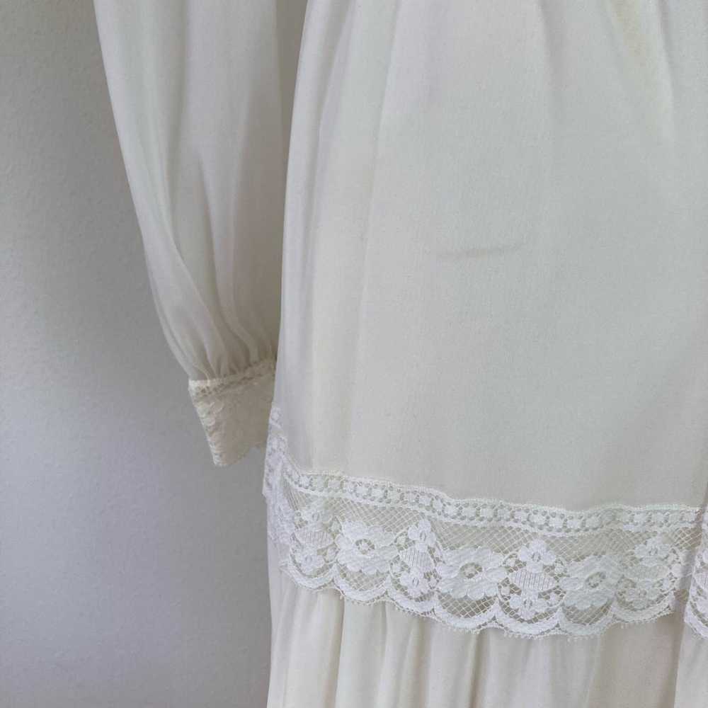 Vintage 70s Wedding Dress Gown Maxi // Size XS - image 4