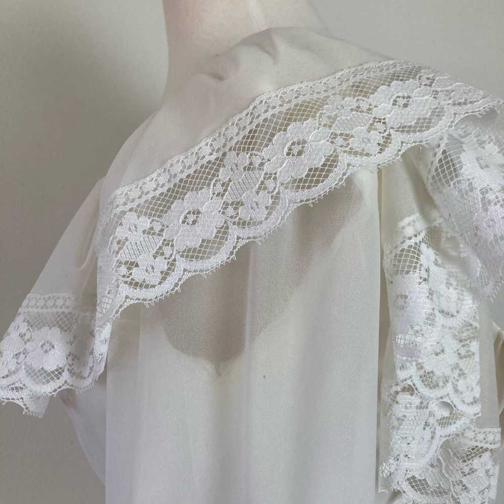 Vintage 70s Wedding Dress Gown Maxi // Size XS - image 5