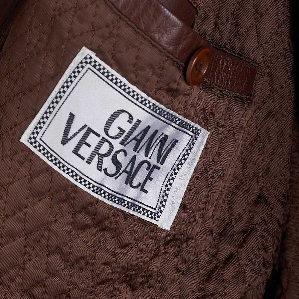 GIANNI VERSACE 1990s Shearling Trimmed Leather Me… - image 12