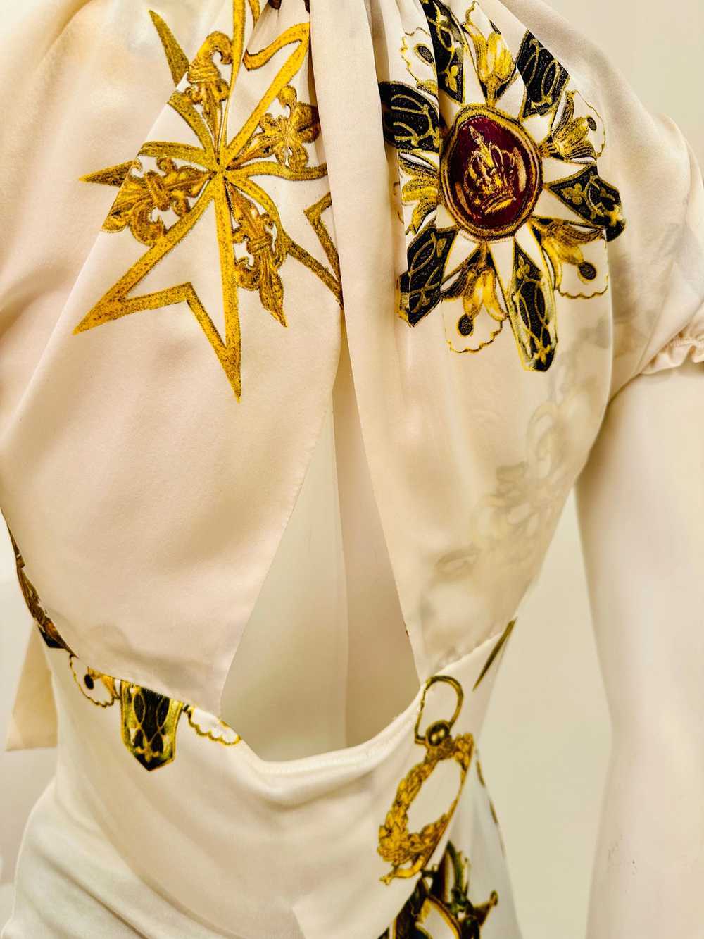 Roberto Cavalli Printed Silk Puffed Sleeve Blouse - image 9