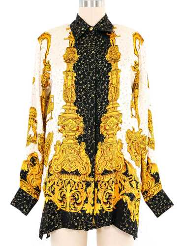 Metallic Baroque Silk Blouse