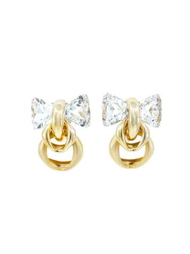 Goldtone Crystal Bow Earrings