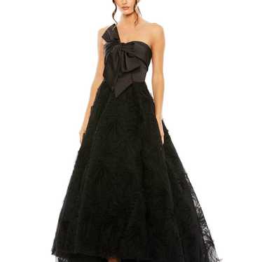 Mac Duggal Black Strapless Front Bow Knot Tulle G… - image 1