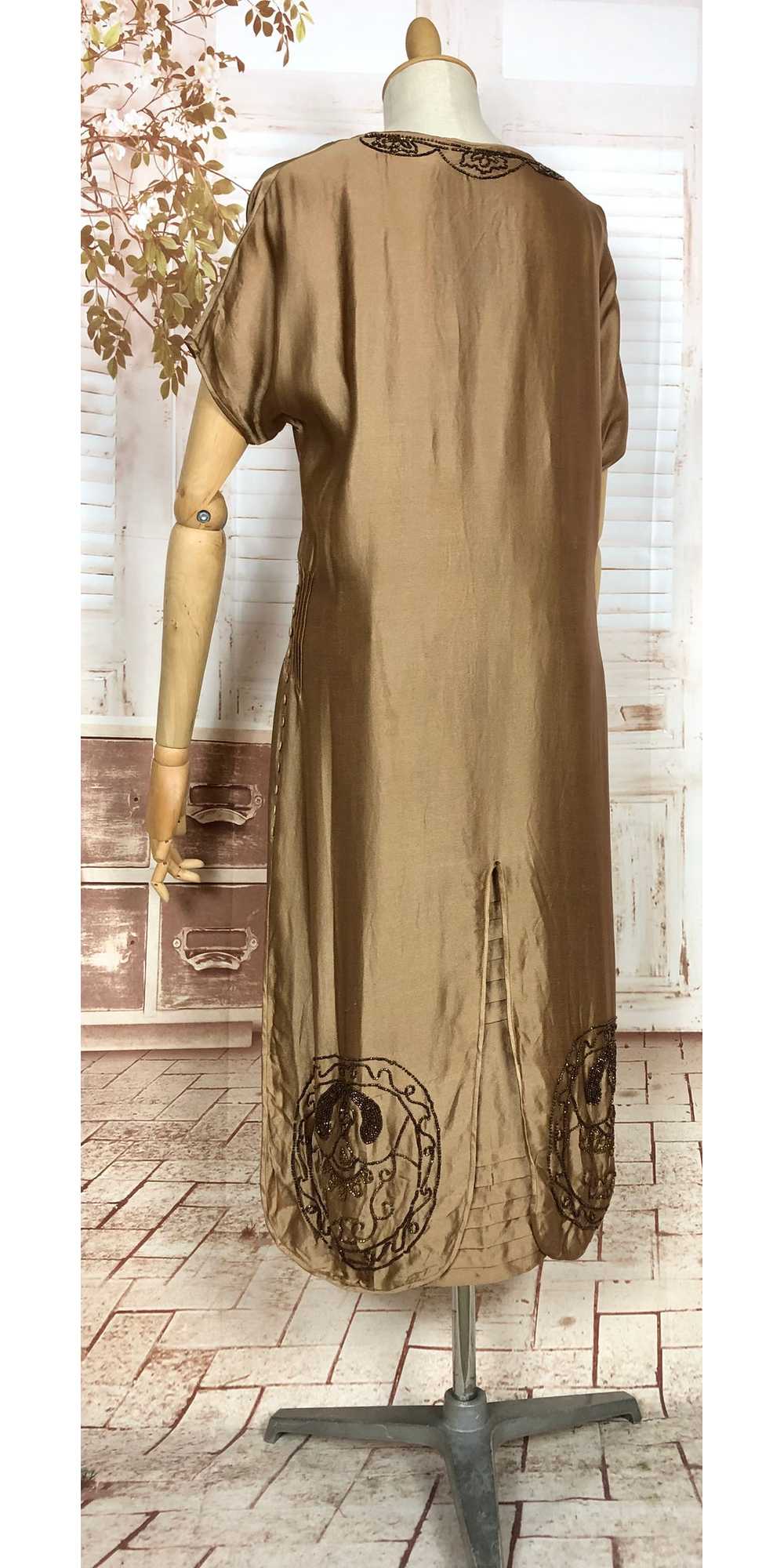 Exquisite Original 1920s Antique Copper Silk Sati… - image 7