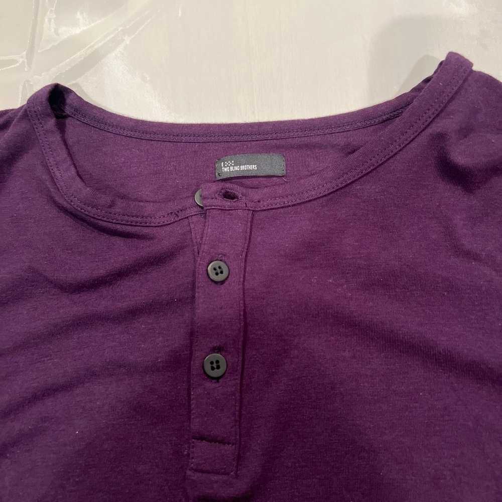 Men’s Purple Long Sleeve Henley by Two Blind Brot… - image 2