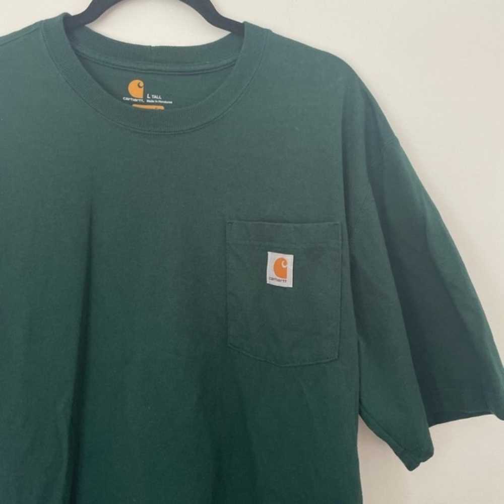 Carhart shirt men’s Hunter, dark green short slee… - image 4