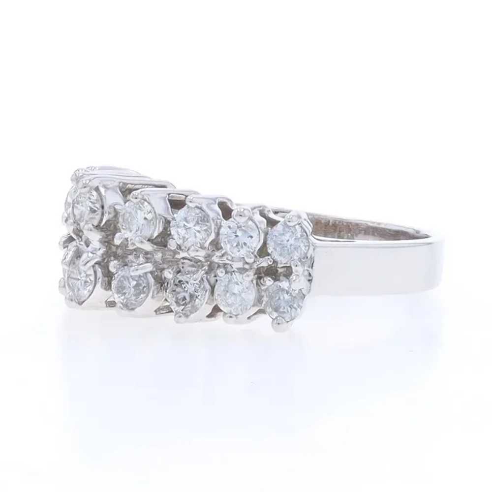 White Gold Diamond Cluster Cocktail Ring - 14k Ro… - image 3