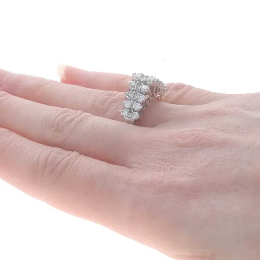 White Gold Diamond Cluster Cocktail Ring - 14k Ro… - image 4