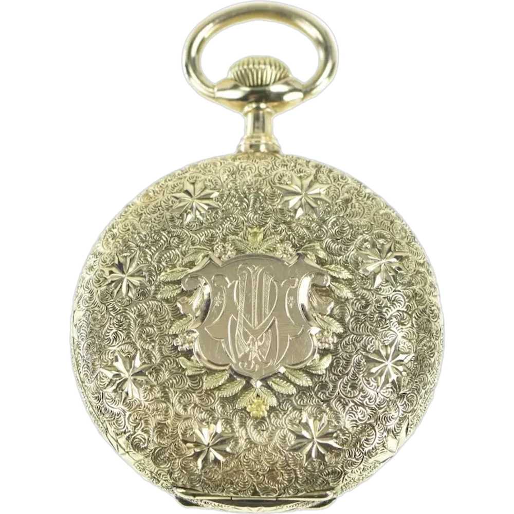 1885 M W Monogram Diamond Elgin Watch Pocket Watc… - image 1