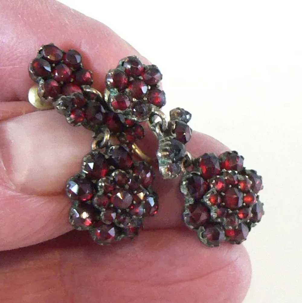 Victorian Bohemian Garnet Drop Earrings - image 6