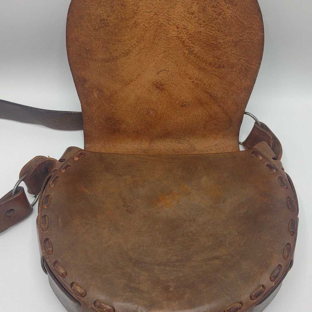 1960s-70s Leather Purse Floral Embossing - image 6