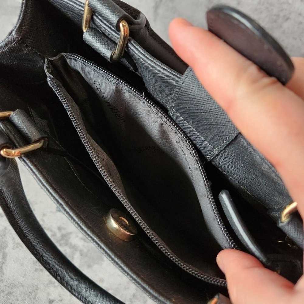 Calvin Klein black Saffiano leather tote shoulder… - image 7