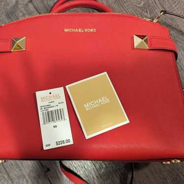 Michael Kors Ruby Red Karla Bag w/ Gold Hardware - image 1