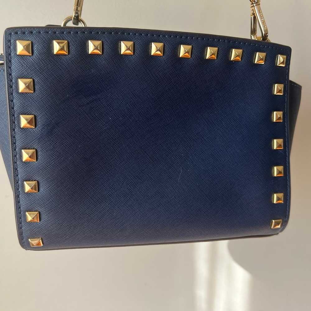 Michael Kors NWT Navy Blue Studded purse - image 2