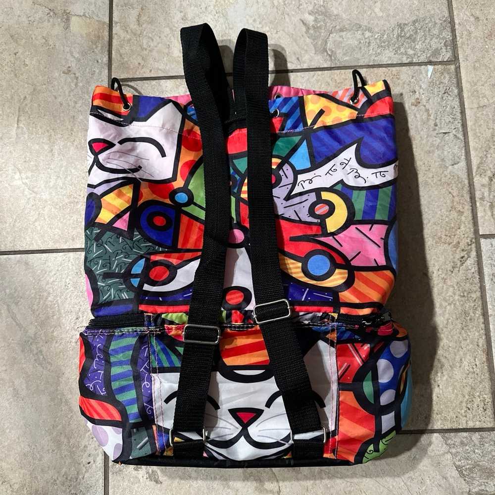 Romero BRITTO Drawstring Viny! BackPack/ Lunch Ba… - image 4