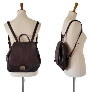 Perlina 90's Chocolate Brown Leather Backpack