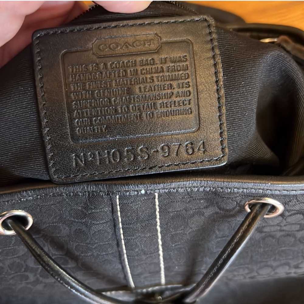 Coach Soho signature Jacquard black leather backp… - image 5