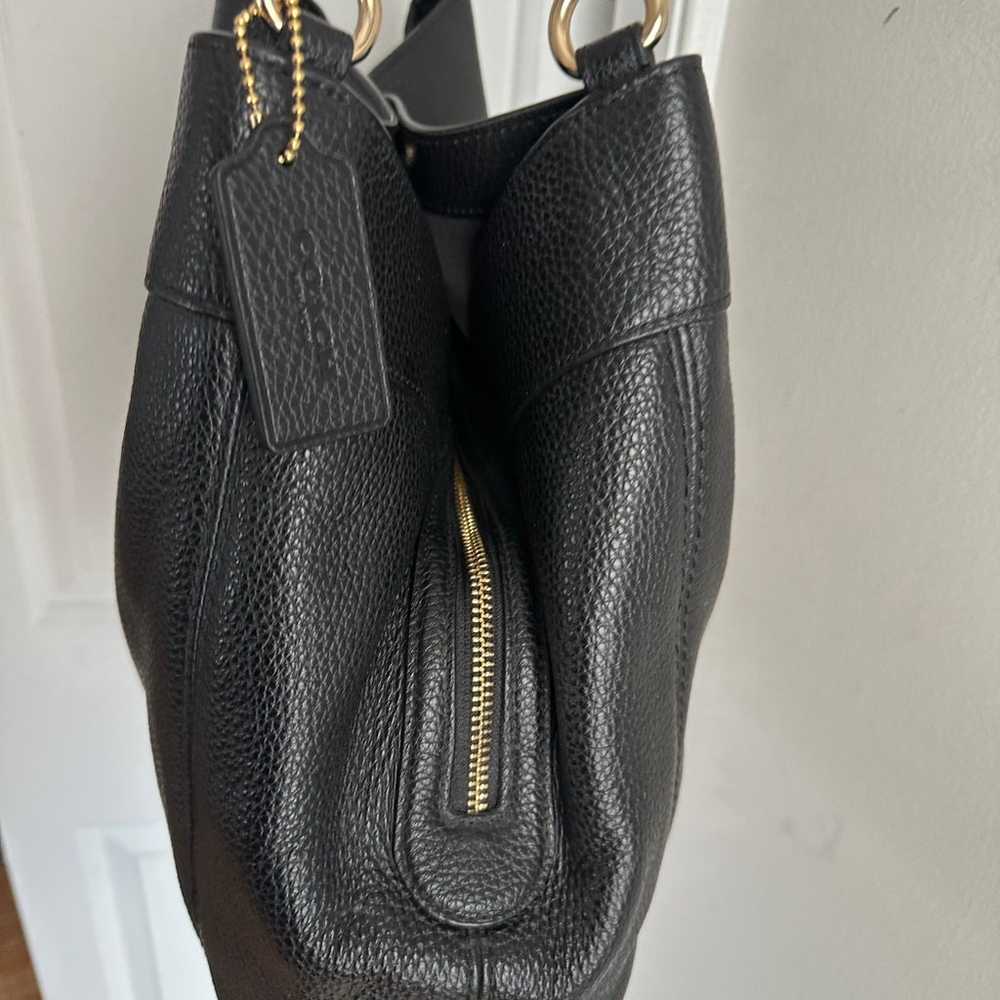 Coach Black Lexy Pebble Leather Tote Bag Purse La… - image 3