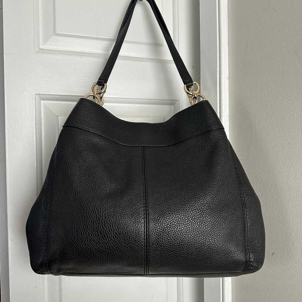 Coach Black Lexy Pebble Leather Tote Bag Purse La… - image 4