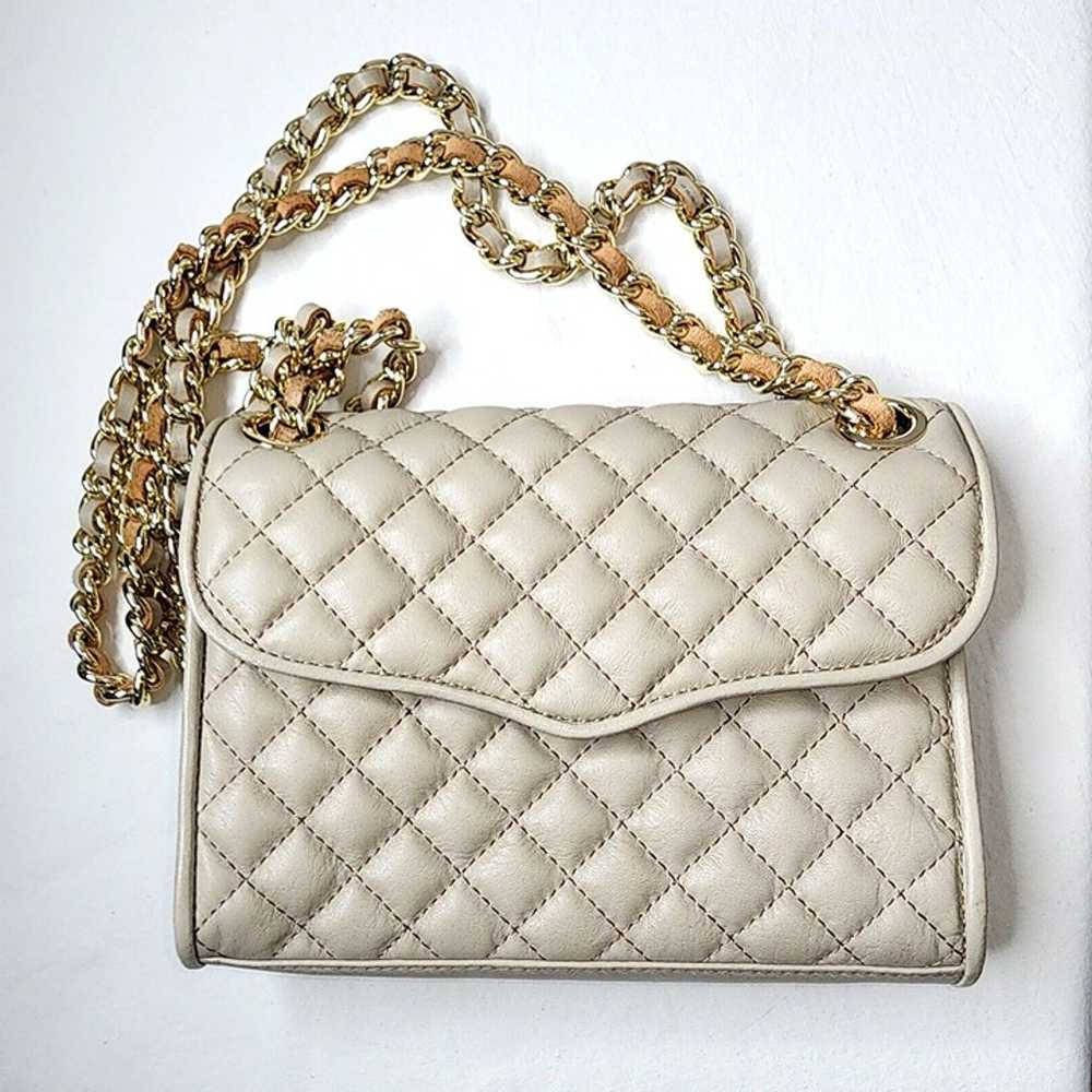 Rebecca Minkoff Beige Leather Mini Quilted Affair… - image 1