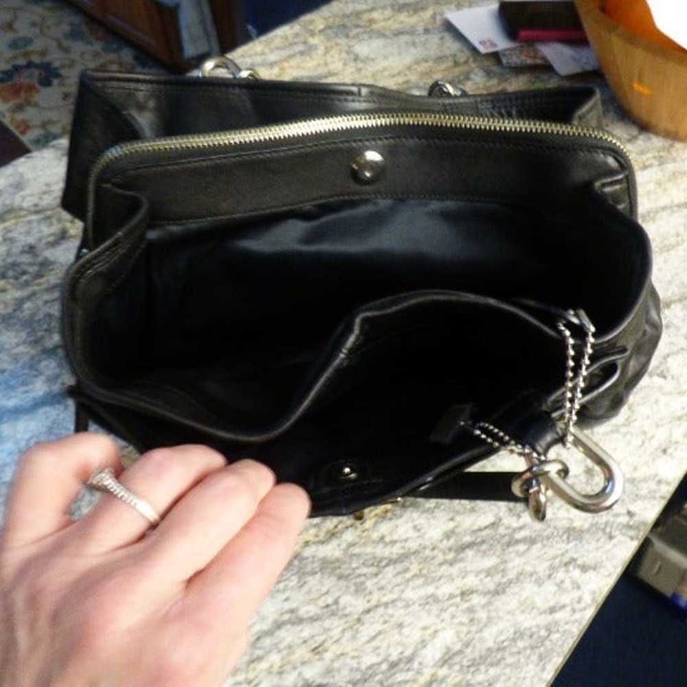 Coach Black Leather Satchel Handbag, New w/o Tags - image 3