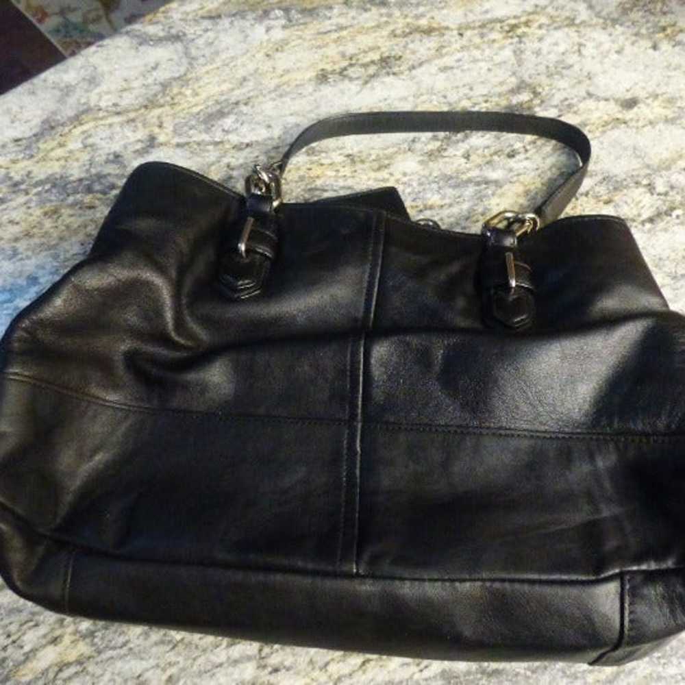 Coach Black Leather Satchel Handbag, New w/o Tags - image 4