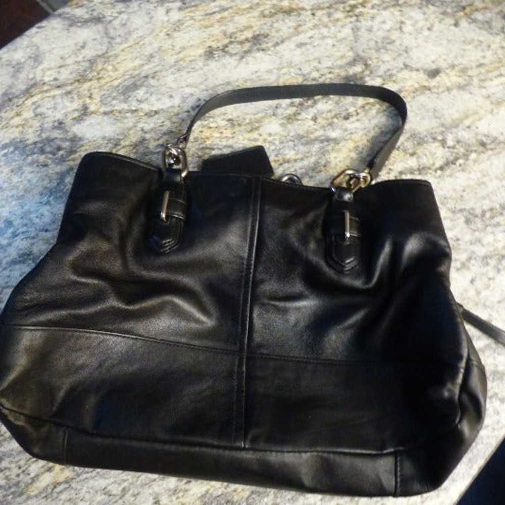 Coach Black Leather Satchel Handbag, New w/o Tags - image 5