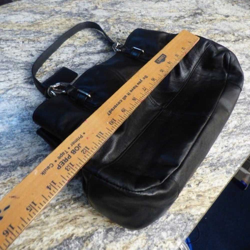 Coach Black Leather Satchel Handbag, New w/o Tags - image 6
